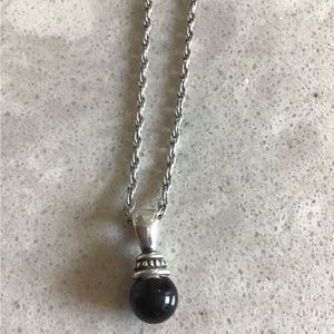 JAMES AVERY RETIRED ONYX PENDANT NECKLACE WITH 18” JAMES AVERY STERLING CHAIN